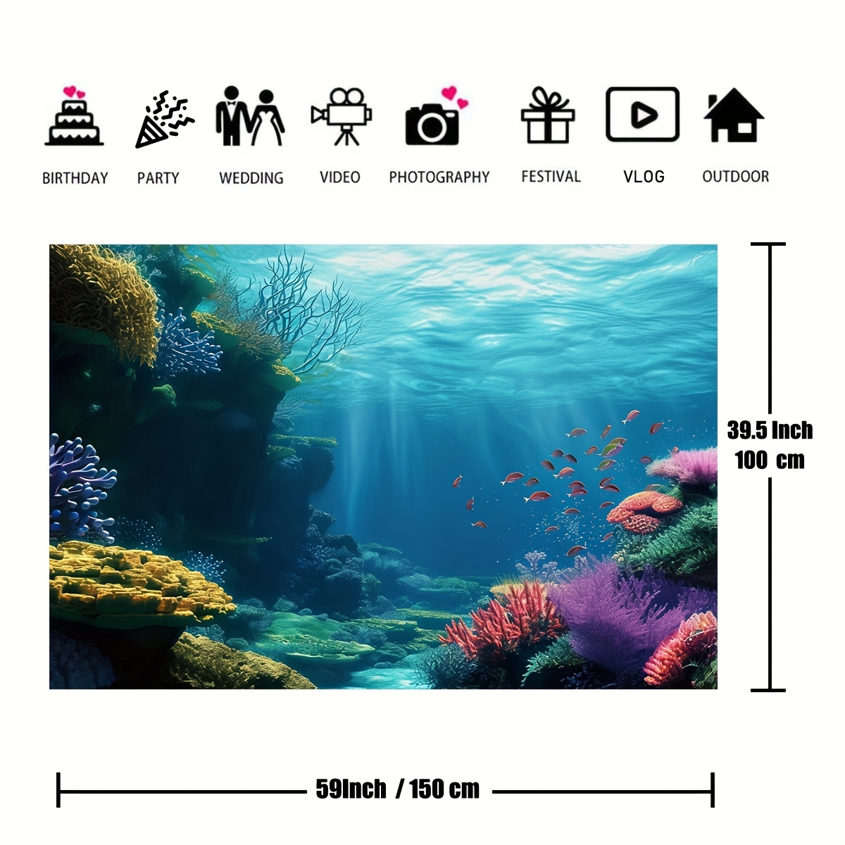 1 szt. Podwodna tkanina dekora – Marine Coral recenzja i cena